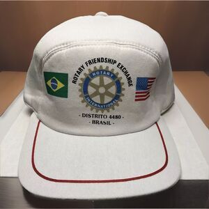 Rotary Intl Friendship Exchange Brazil Distrito 4480 Snapback Hat Cap White Red